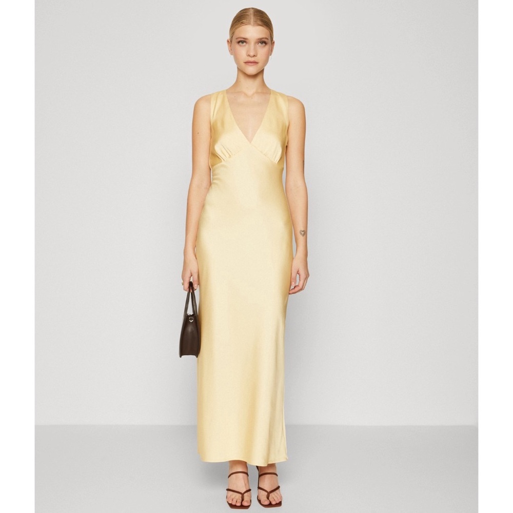 Plunge Cowl Back Maxi Dress